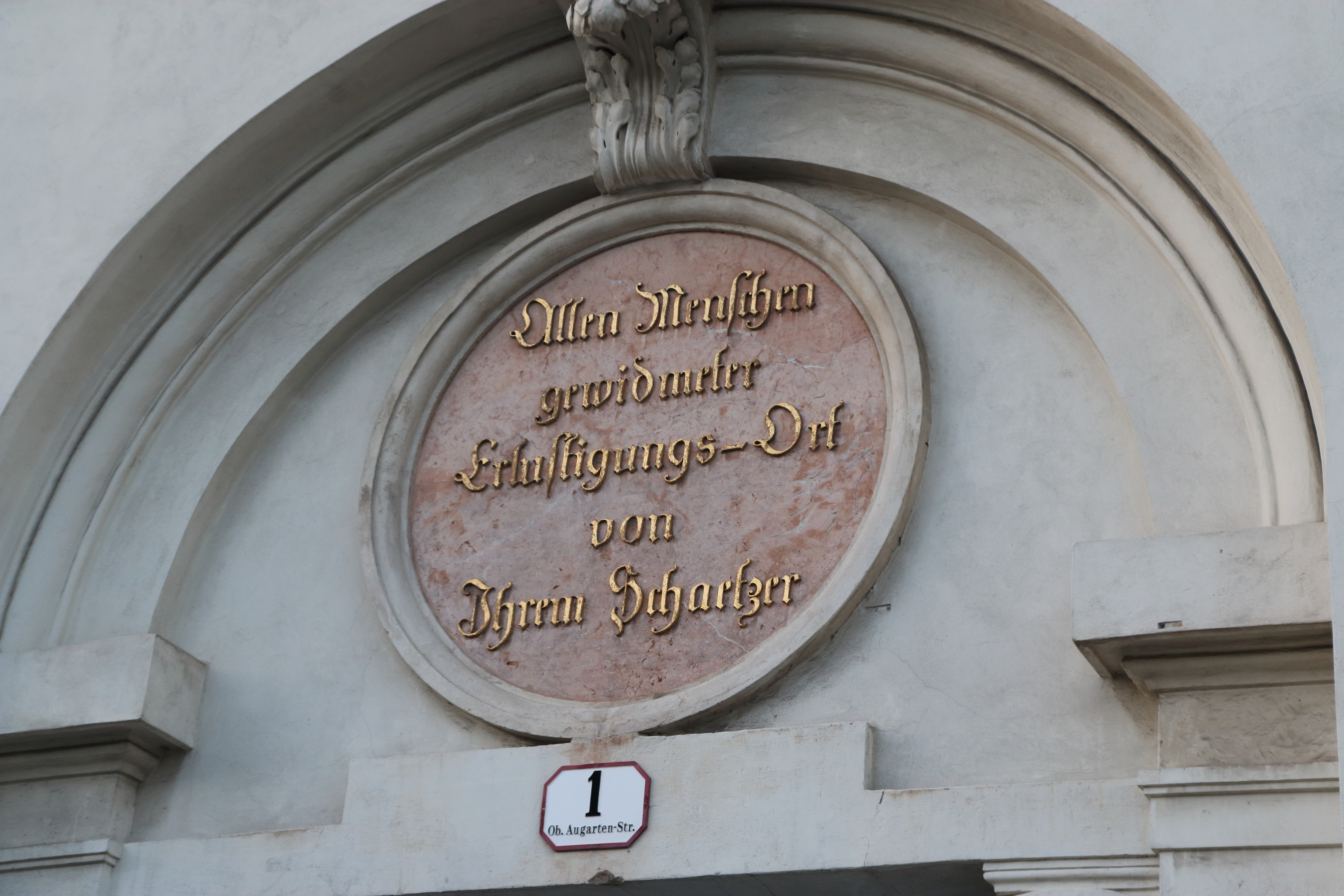 Inscription Above the Augarten Main Gate